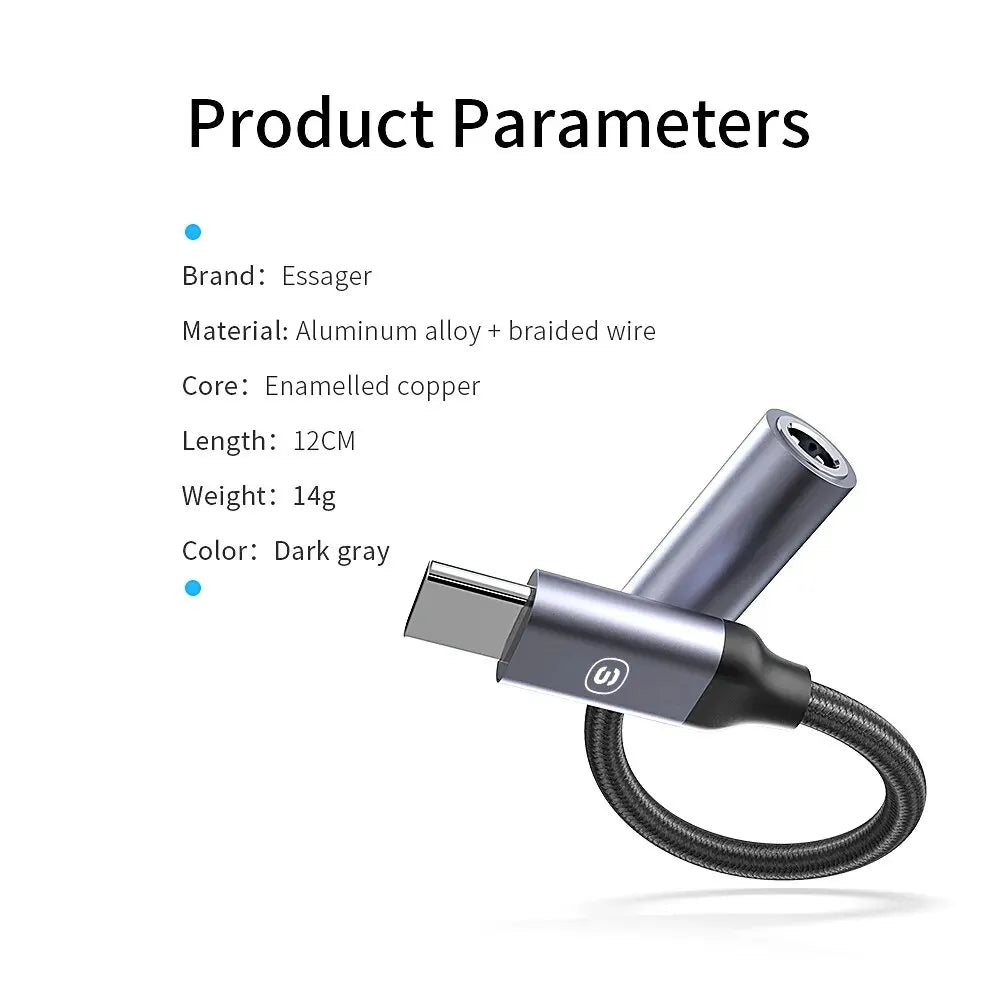 Audio Adapter: USB Type C to 3.5mm Jack Converter