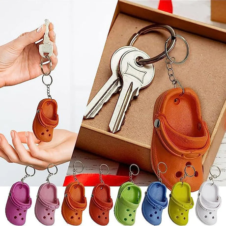 6-Piece Bohemian Style Mini Crocs Shoe Keychain Set