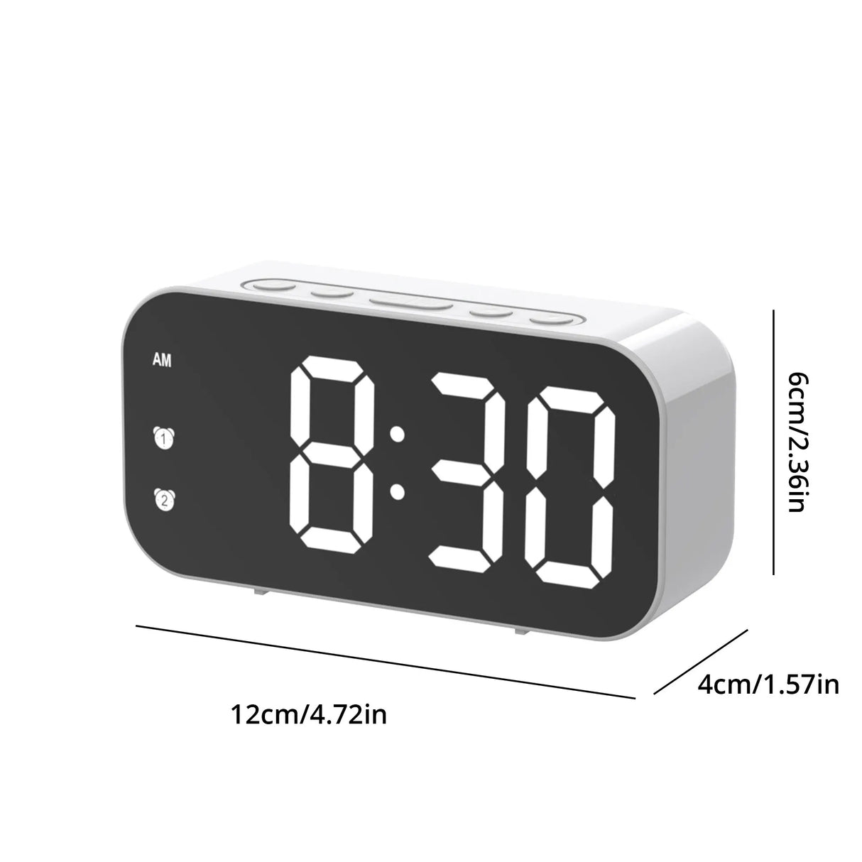 LED Mirror Alarm Clock with Temperature Display and Snooze Function
