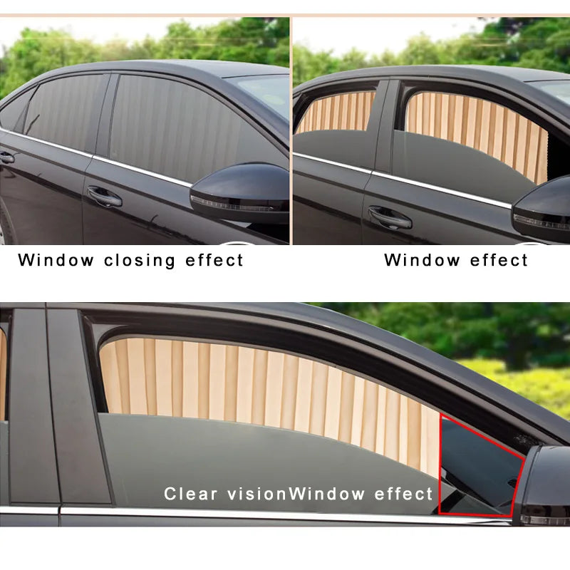 Magnetic Car Window Sunshade Pair with Full UV Protection and Privacy Features