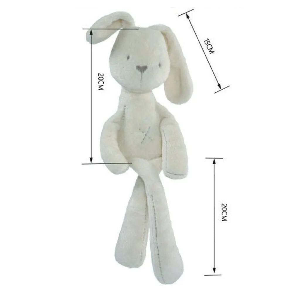 Soft Plush Long-Eared Rabbit Doll Toy with Educational Nature Theme