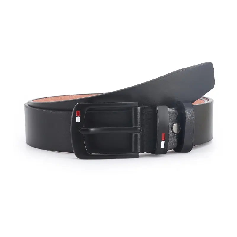 Stylish Black Faux Leather Belt with Square Buckle