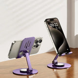 Swivel Axis Metal Desktop Phone Holder Stand with Stable Rotating Base