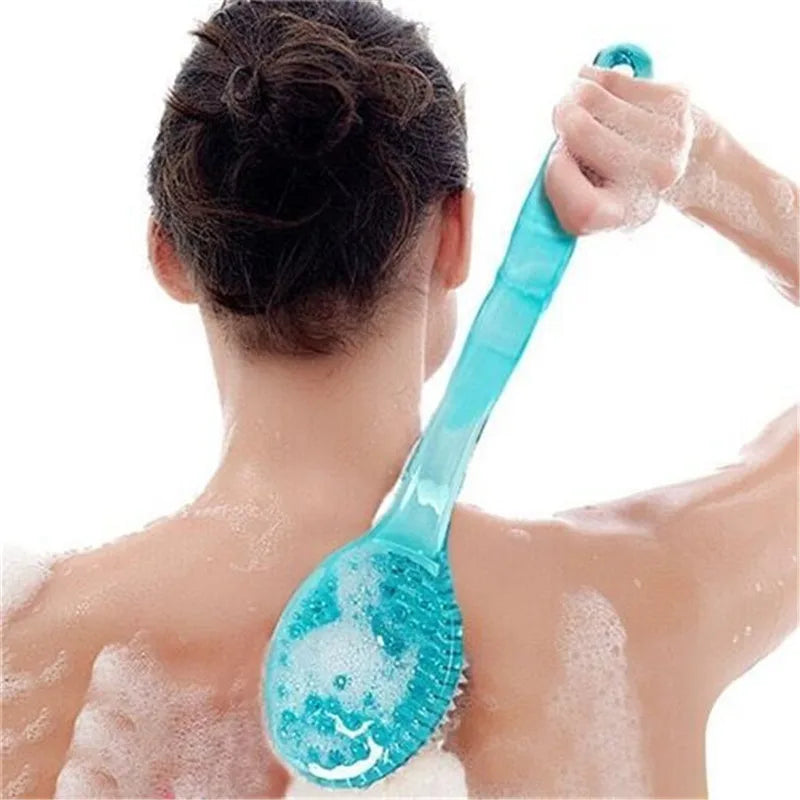 Long Handled Bath Brush with Soft Bristles for Body Scrubbing and Massage