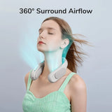 4-Speed Blade-less Neck Fan with Metal Brace - Portable and Rechargeable