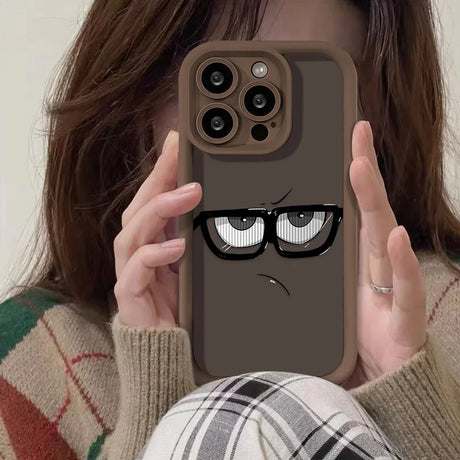 Quirky Eyes Illustrated Silicone Case for Various iPhone Models