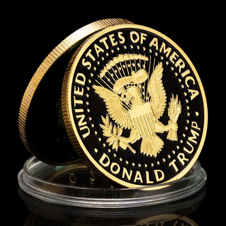 2024 Donald Trump Commemorative Gold-Plated Coin - A Collector's Tribute to Saving America