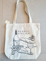 Picnic drawing illustration Handcrafted  eco bag, canvas bag