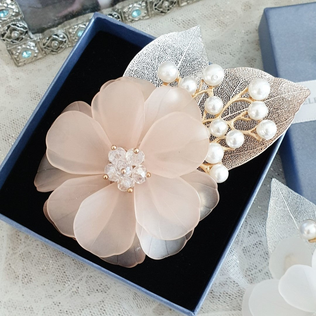 Luxury Hollyhock Handcrafted  Brooch