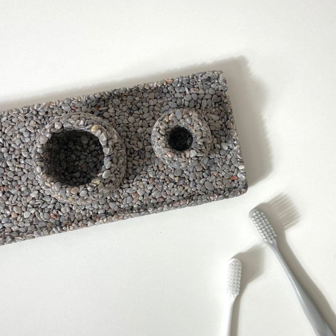 Handcrafted Gravel toothpaste holder