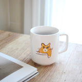 Cute Cat illustration Handcrafted White Mug