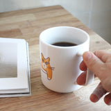 Cute Cat illustration Handcrafted White Mug